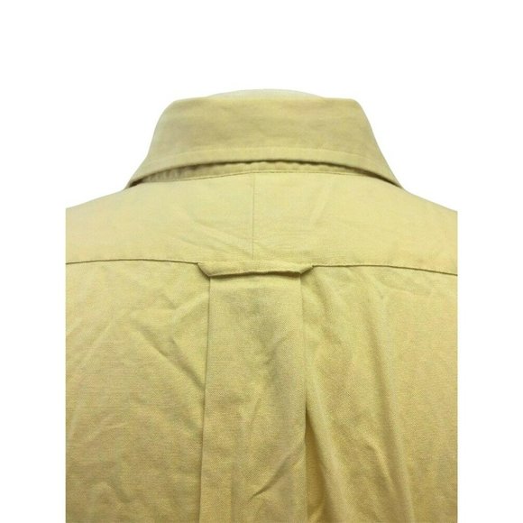 IZOD Mens Casual Button Shirt Yellow Size 17 34/35 XL L/S Cotton Easy Care - Picture 12 of 12